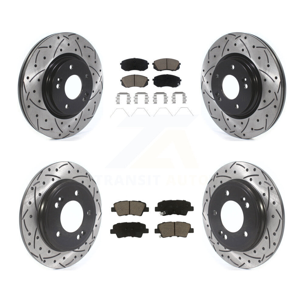 Kit de plaquettes en céramique pour Rotor de frein, fente de perçage avant et arrière, pour Kia Forte Hyundai Veloste