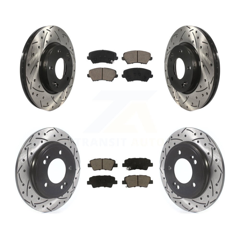 Kit de plaquettes en céramique pour Rotor de frein à disque, fente de perçage pour manteau avant et arrière, pour Hyundai Veloste