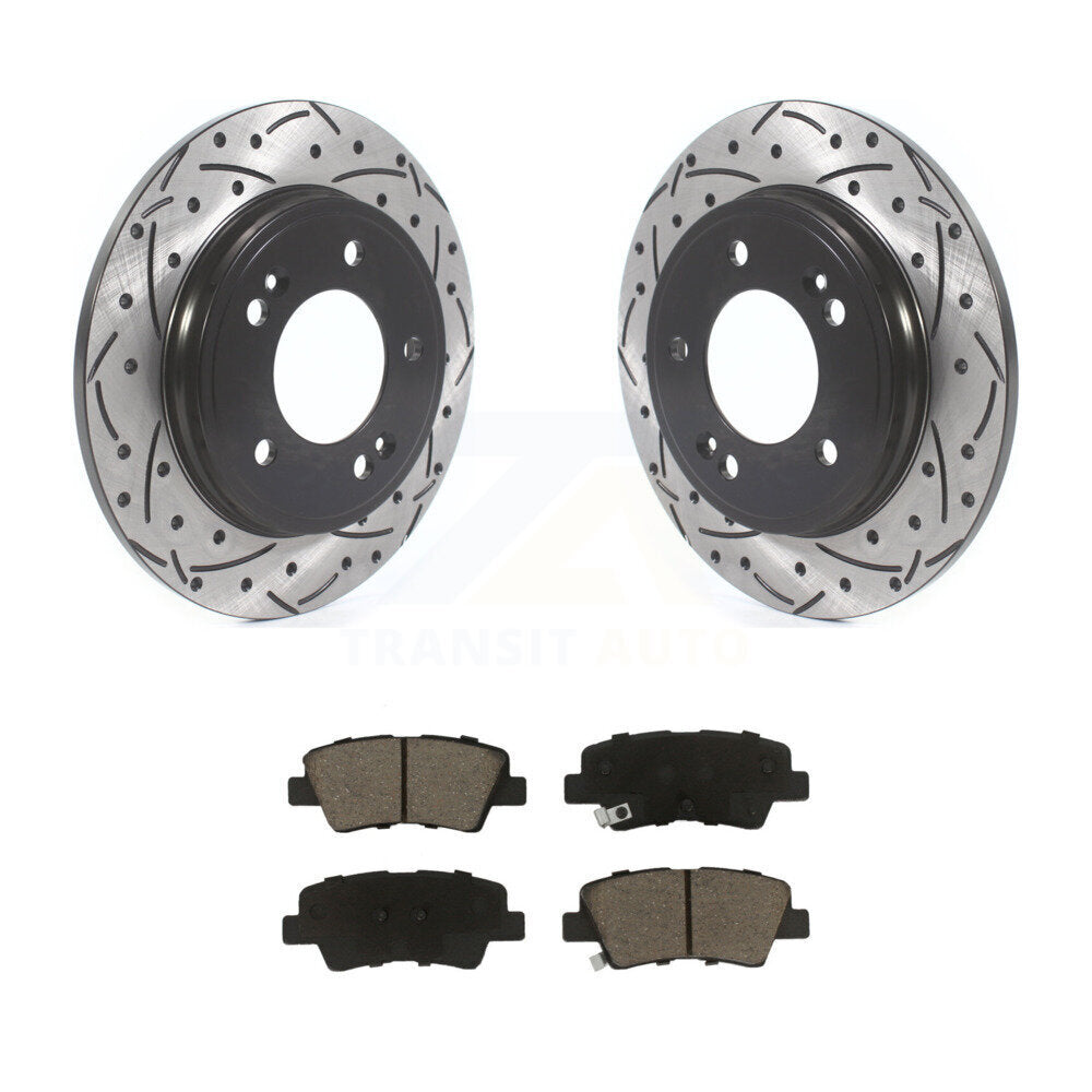 Kit de plaquettes en céramique pour Rotors de frein à disque, fente de perçage arrière, pour Kia Forte Hyundai Veloste