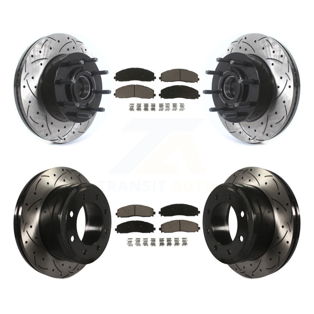 Kit de plaquettes en céramique pour Rotor de frein à disque, fente de perçage avant et arrière, pour Ford F-350 Super Dut