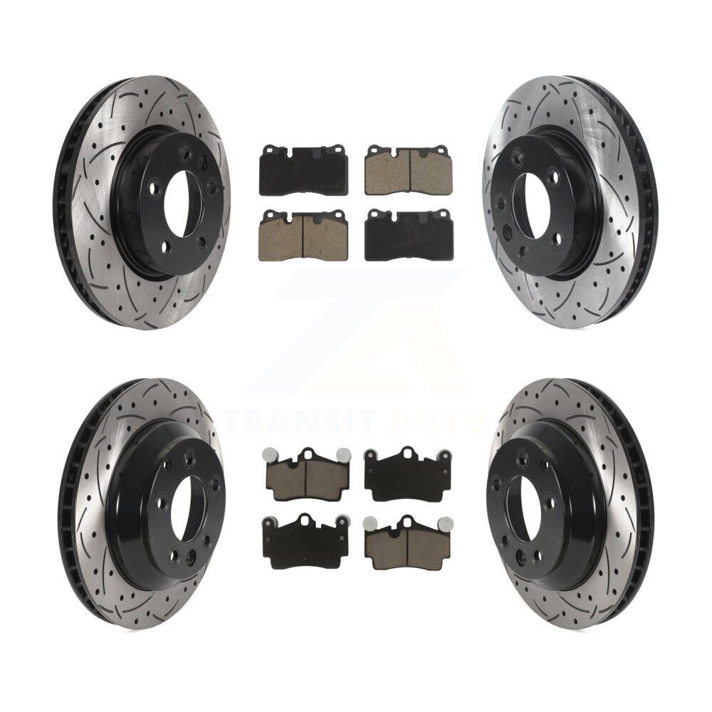 Kit de rotors de frein à disque avant et arrière et plaquettes en céramique (6 pièces) pour Volkswagen Touareg