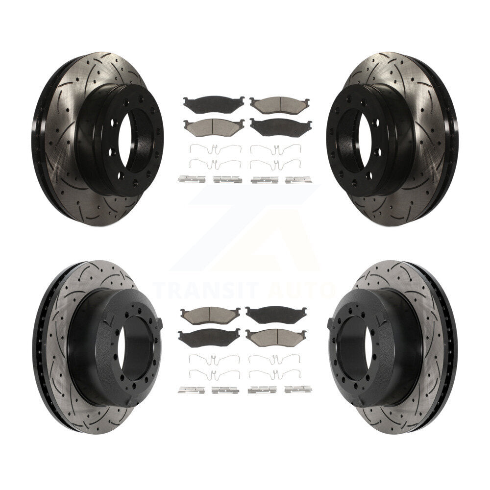 Kit de plaquettes en céramique pour Rotor de frein à disque, fente de perçage avant et arrière, pour Ford F-450 Super Dut