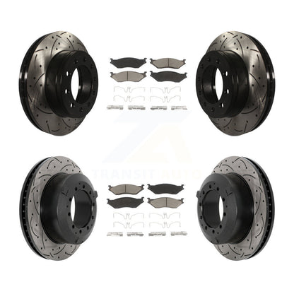 Kit de plaquettes en céramique pour Rotor de frein à disque, fente de perçage avant et arrière, pour Ford F-450 Super Dut