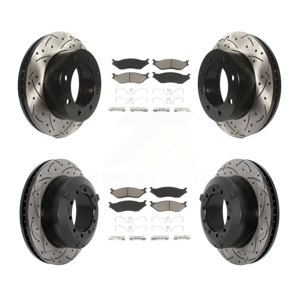Kit de plaquettes en céramique pour Rotor de frein à disque, fente de perçage avant et arrière, pour Ford F-450 Super Dut
