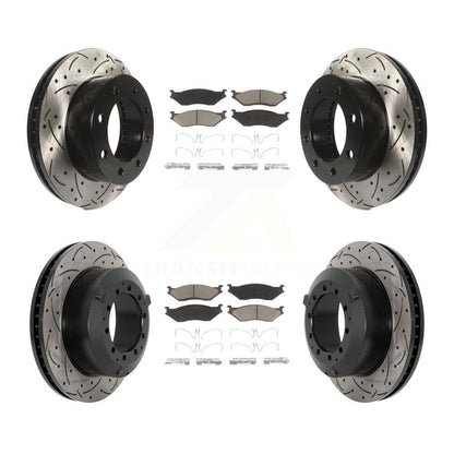 Kit de plaquettes en céramique pour Rotor de frein à disque, fente de perçage avant et arrière, pour Ford F-450 Super Dut