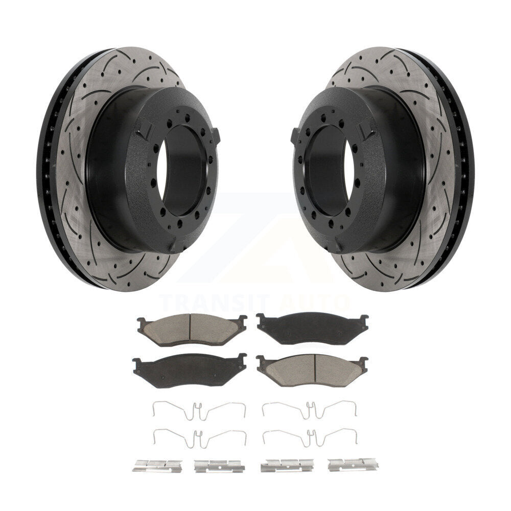 Kit de plaquettes en céramique pour Rotor de frein à fente arrière, pour Ford F-450 Super Duty F-550 I