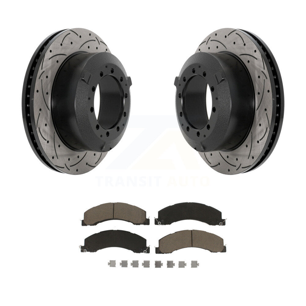 Kit de plaquettes en céramique pour Rotor de frein, fente de perçage arrière, pour Ram Dodge Sterling Truck 4500 4
