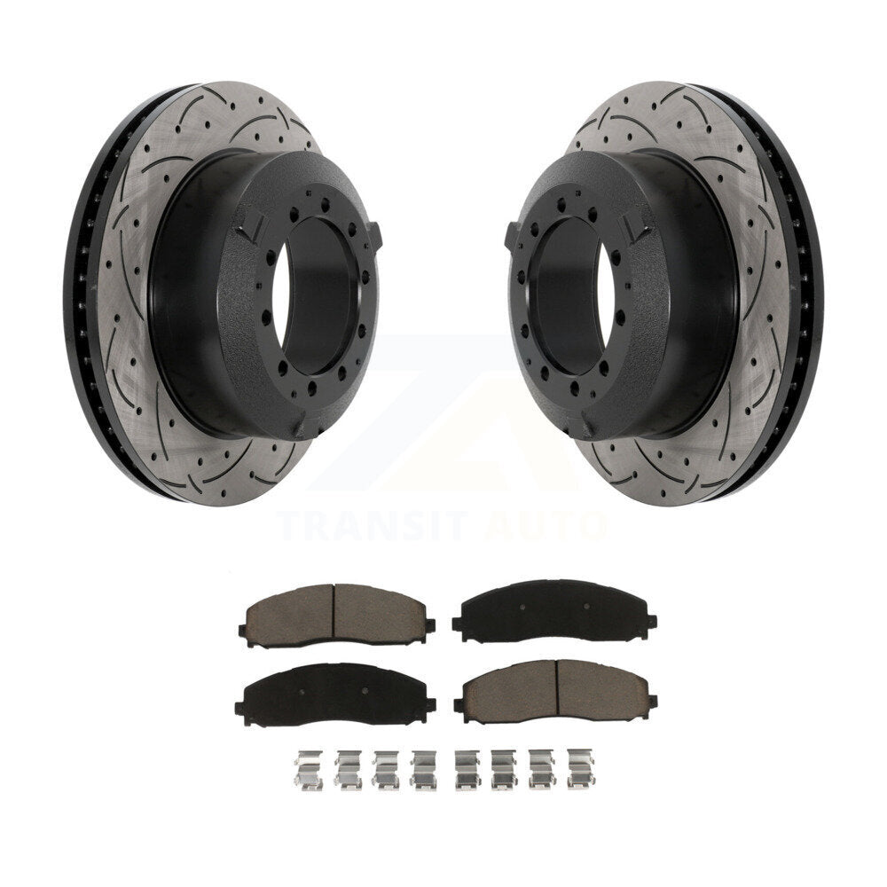 Kit de plaquettes en céramique pour rotors de frein à disque, fente de perçage pour manteau arrière, pour Ford F-350 Super Dut