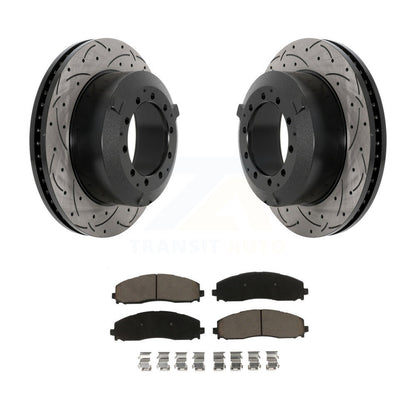 Kit de plaquettes en céramique pour rotors de frein à disque, fente de perçage pour manteau arrière, pour Ford F-350 Super Dut