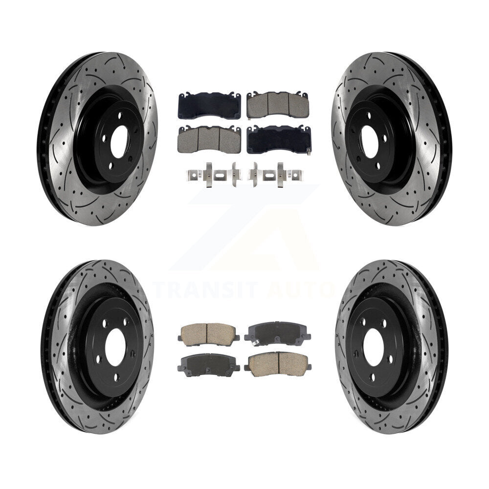 Kit de plaquettes en céramique pour Rotor de frein à disque, fente avant et arrière, pour Ford Mustang
