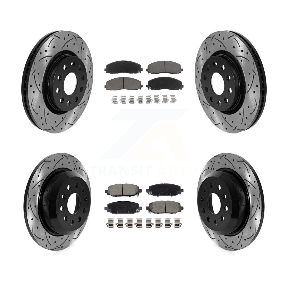 Kit de plaquettes en céramique pour Rotor de frein à disque, fente de perçage avant et arrière, pour Jeep Wrangler Rubico