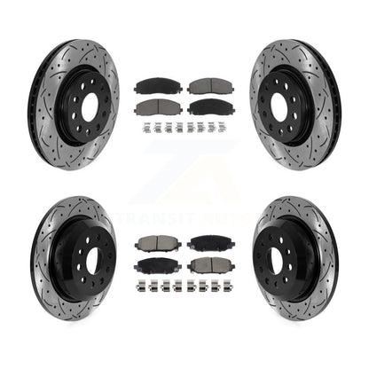 Kit de plaquettes en céramique pour Rotor de frein à disque, fente de perçage avant et arrière, pour Jeep Wrangler Rubico
