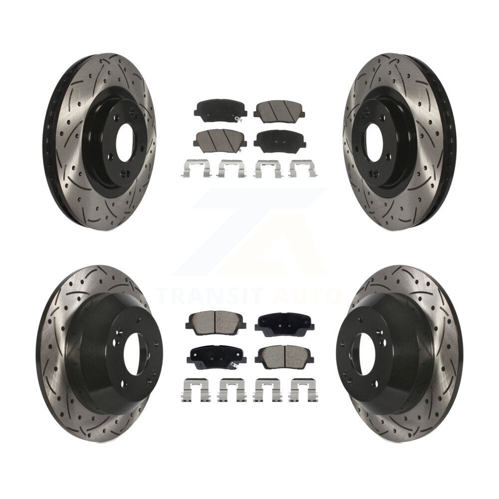 Kit de plaquettes en céramique pour Rotor de frein, fente de perçage avant et arrière, pour Hyundai Santa Fe Sport Ki