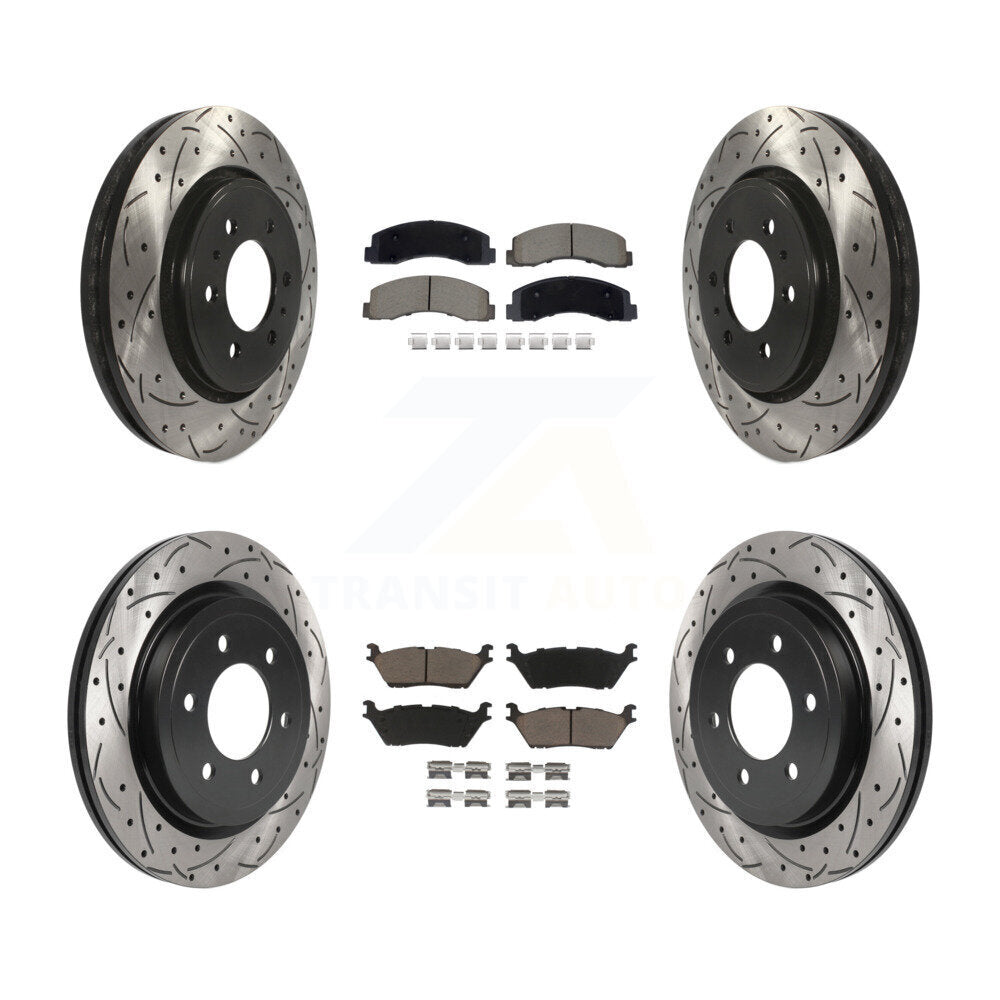 Kit de plaquettes en céramique pour Rotor de frein à disque, fente de perçage avant et arrière, pour Ford F-150 Expeditio
