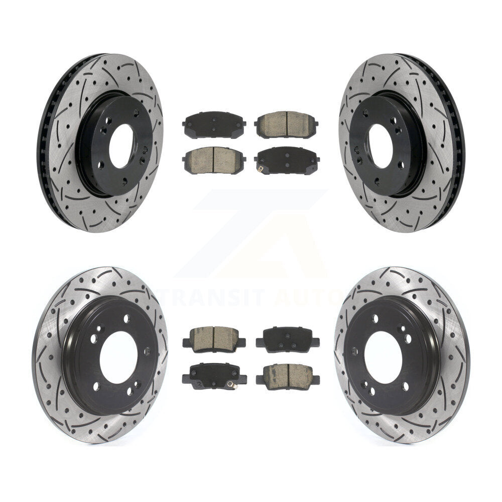 Kit de plaquettes en céramique pour Rotors de frein à disque, fente de perçage avant et arrière, pour Hyundai Elantr