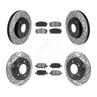 Kit de plaquettes en céramique pour Rotors de frein à disque, fente de perçage avant et arrière, pour Hyundai Elantr