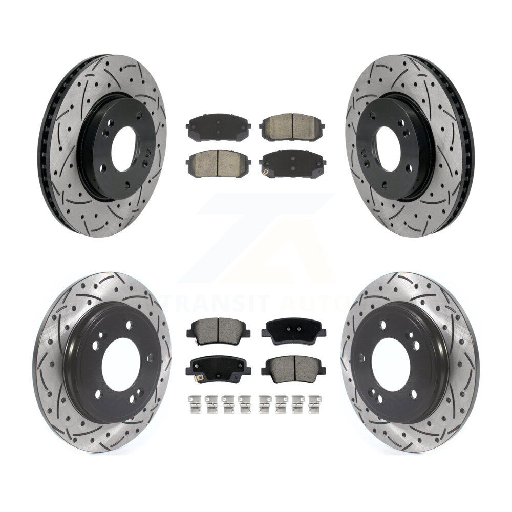 Kit de plaquettes en céramique pour Rotors de frein à disque, fente de perçage avant et arrière, pour Hyundai Elantr