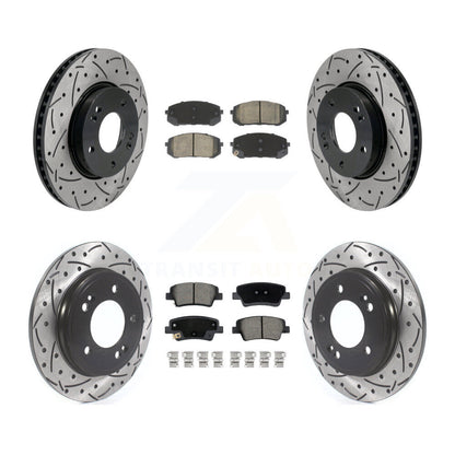Kit de plaquettes en céramique pour Rotors de frein à disque, fente de perçage avant et arrière, pour Hyundai Elantr
