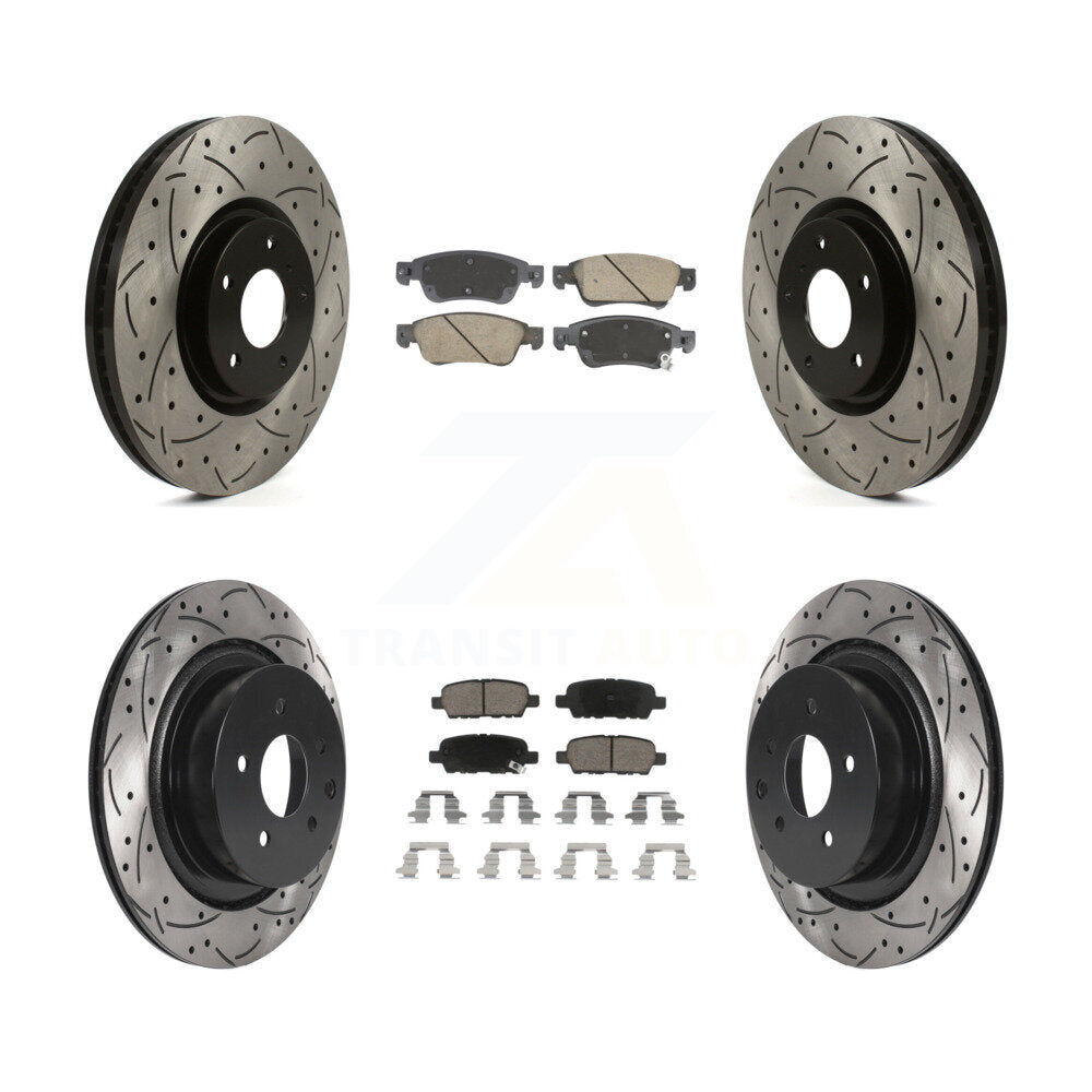 Kit de plaquettes en céramique pour Rotor de frein à disque, fente de perçage pour manteau avant et arrière, pour INFINITI G35 Q6