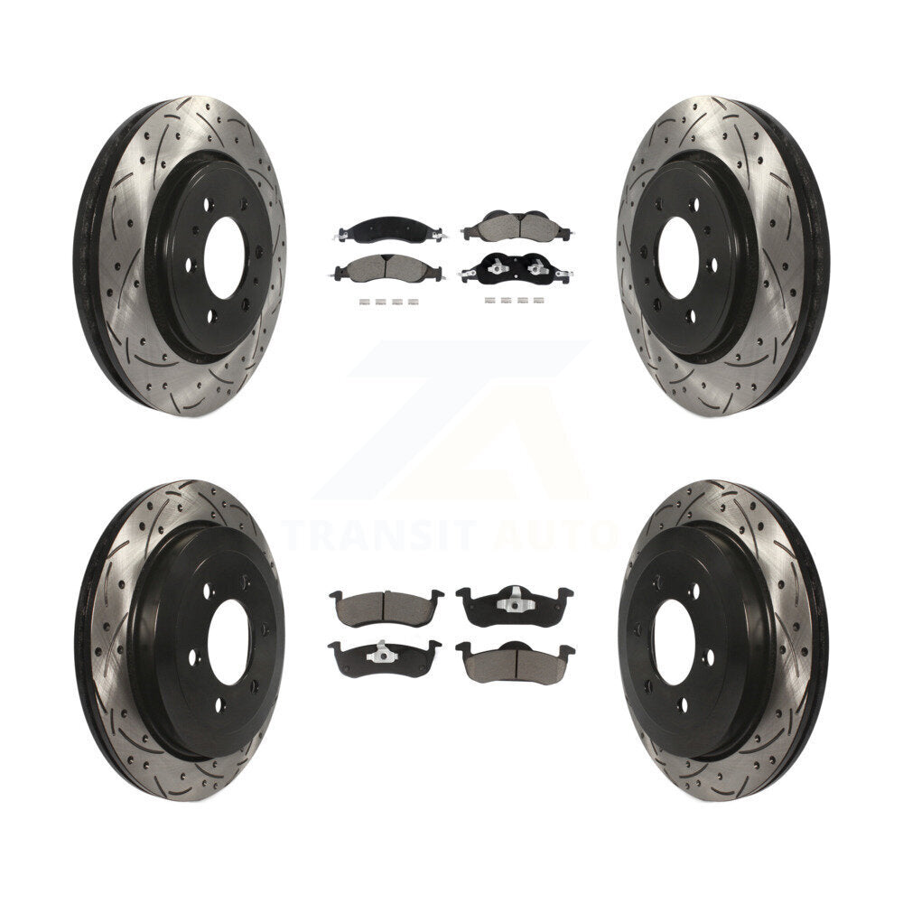 Kit de plaquettes en céramique pour rotors de frein à fente avant et arrière, pour Ford Expedition Lincol