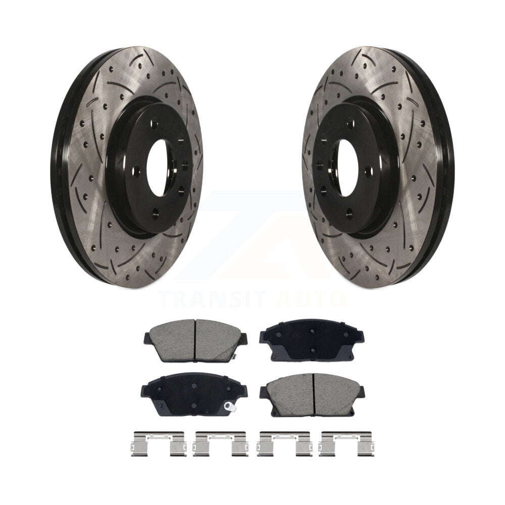 Kit de plaquettes de frein en céramique, Rotors de frein à fente avant percés pour Chevrolet Cruze Buick Veran