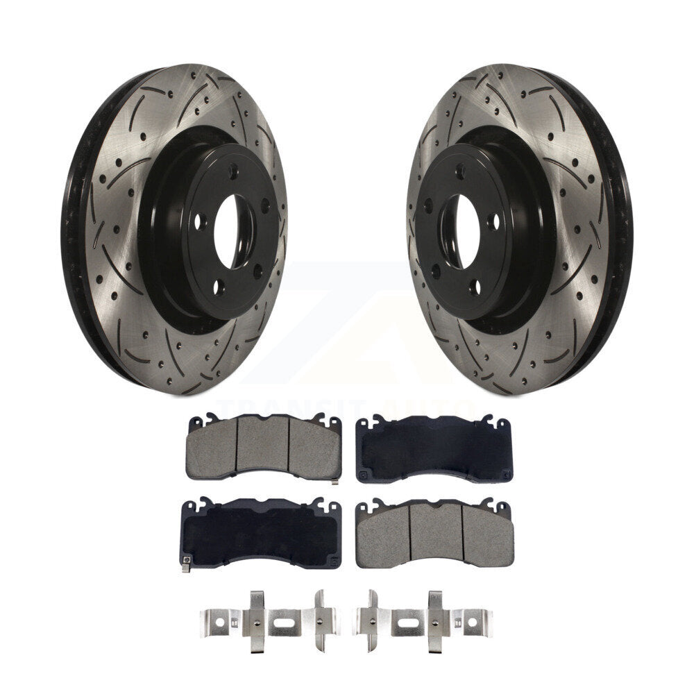 Kit de plaquettes en céramique pour Rotor de frein, fente de perçage avant, pour Ford Mustang avec frein Brembo