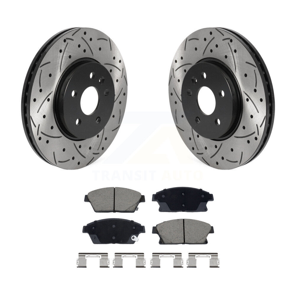 Rotor de frein à fente percée avant et Kit de plaquettes en céramique pour Chevrolet Trax Buick Encor