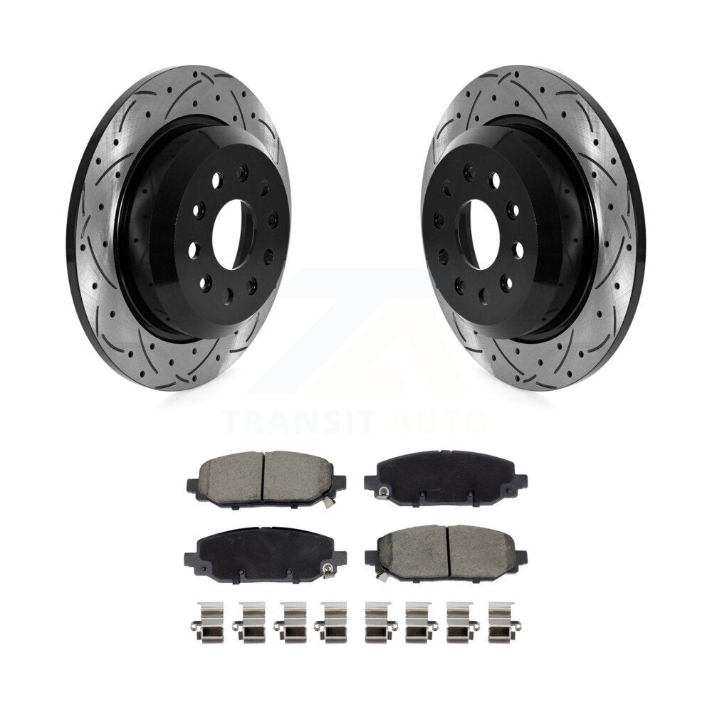 Kit de plaquettes en céramique pour rotors de frein à fente de forage arrière, pour Jeep Wrangler Rubico 2018 – 2020