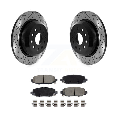 Kit de plaquettes en céramique pour rotors de frein à fente de forage arrière, pour Jeep Wrangler Rubico 2018 – 2020