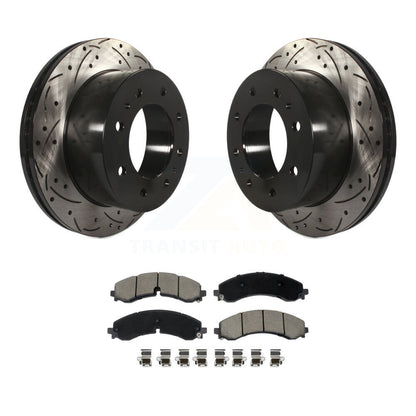 Rotor de frein à fente arrière percé et Kit de plaquettes en céramique pour GMC Chevrolet Sierra 2500 H