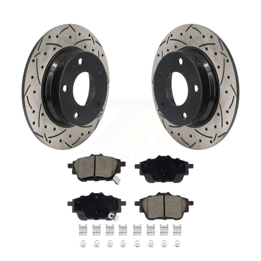 Kit de plaquettes de frein en céramique, Rotor de frein à fente arrière percé pour frein arrière à disque Nissan Sentra