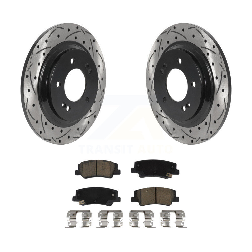 Kit de plaquettes de frein en céramique, Rotors de frein à fente arrière percés pour Hyundai Sonata Kia Niro EV K