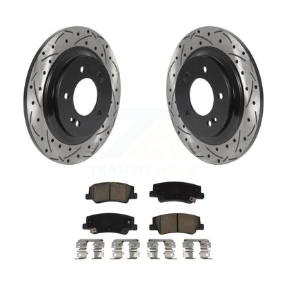 Kit de plaquettes de frein en céramique, Rotors de frein à fente arrière percés pour Hyundai Sonata Kia Niro EV K