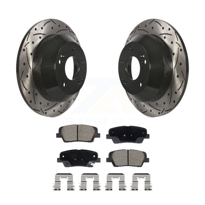Kit de plaquettes de frein en céramique, Rotors de frein à fente arrière percés pour Hyundai Santa Fe Sport Kia X
