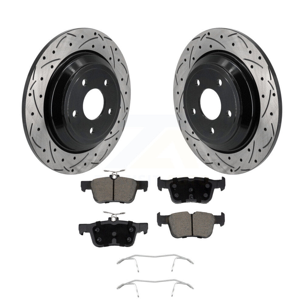 Kit de plaquettes en céramique pour Rotor de frein, fente de perçage arrière, pour Ford Escape Bronco Sport Lincol