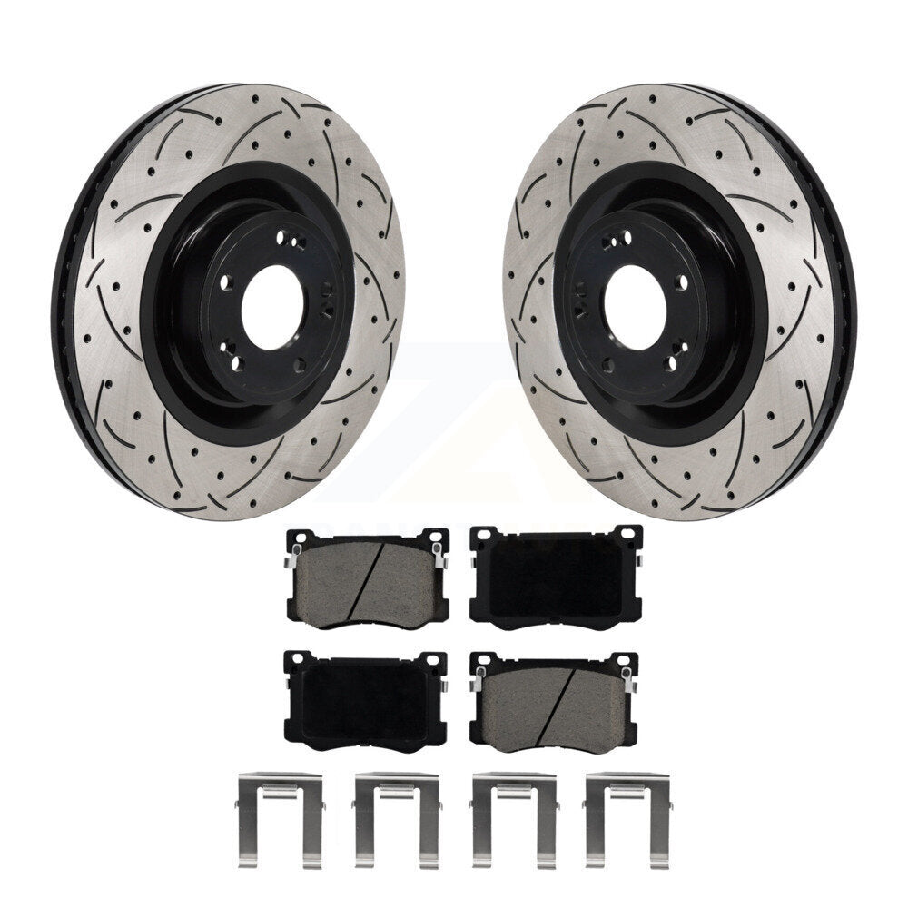 Kit de plaquettes en céramique pour Rotor de frein à disque, fente avant percée, pour Hyundai Genesis G80 5.0