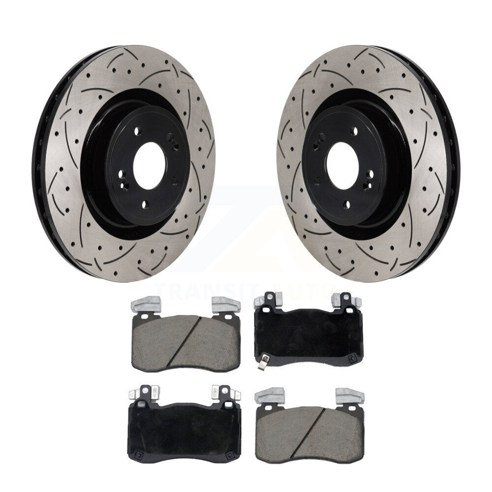 Kit de plaquettes de frein en céramique, Rotors de frein à disque à fente avant percée pour Genesis G70 Kia Stinge