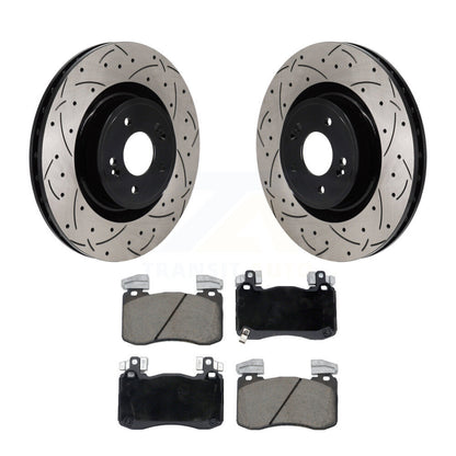 Kit de plaquettes de frein en céramique, Rotors de frein à disque à fente avant percée pour Genesis G70 Kia Stinge