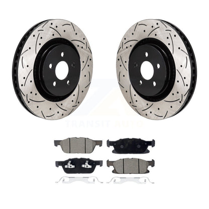 Kit de plaquettes en céramique pour Rotor de frein à disque, fente avant percée, pour Ford Edge 2019 2024 2.7