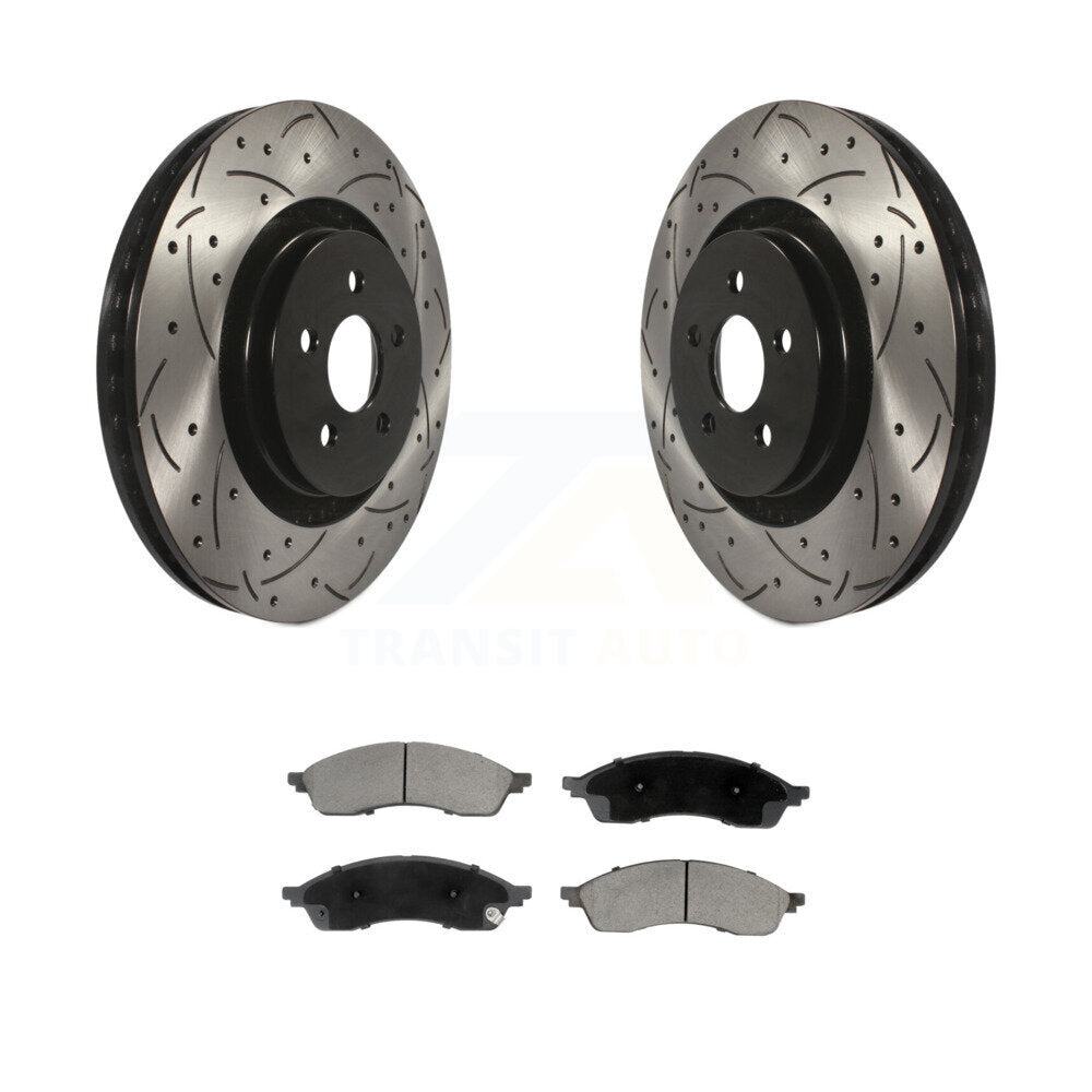 Kit de plaquettes en céramique pour rotors de frein à disque à fente forée avec revêtement avant pour Lincoln Nautilu