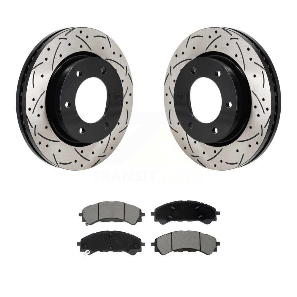 Kit de plaquettes en céramique pour rotors de frein à disque, fente de perçage avant, pour Ford Ranger Bronc