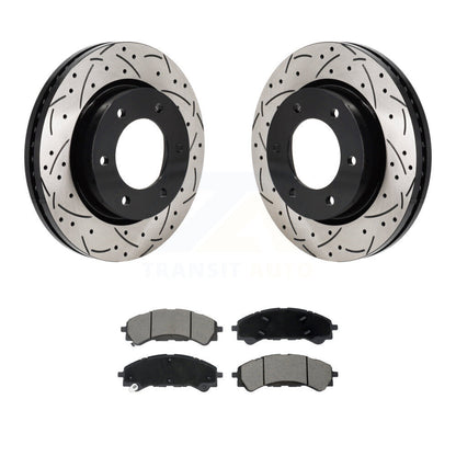 Kit de plaquettes en céramique pour rotors de frein à disque, fente de perçage avant, pour Ford Ranger Bronc