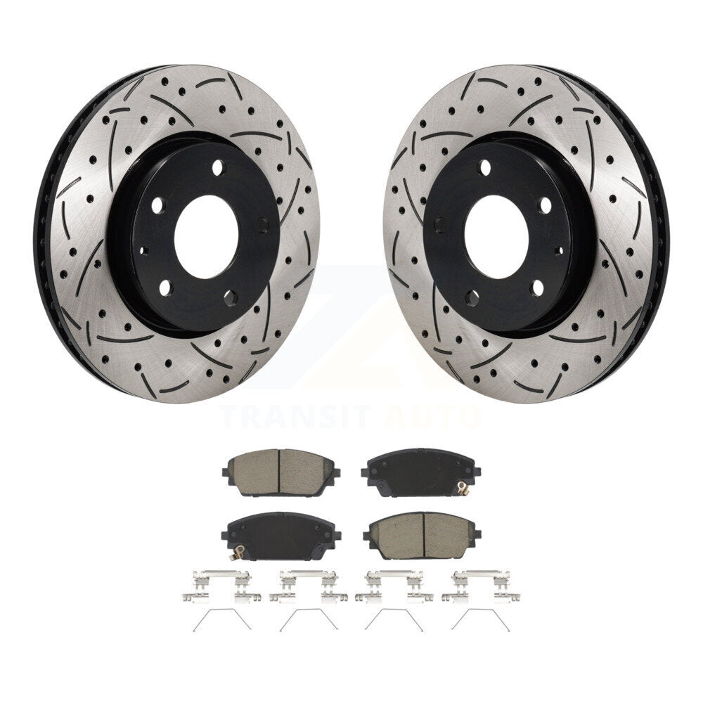 Kit de plaquettes en céramique pour Rotor de frein à disque, fente percée, revêtement avant, pour Mazda 3 Sport FW