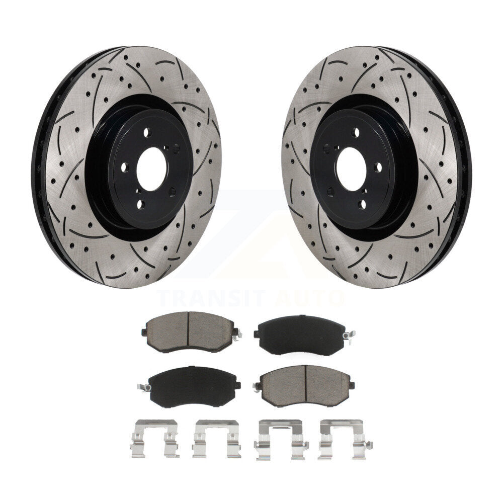 Kit de plaquettes en céramique de rotor de frein à fente de forage avant pour 19 Toyota 86 avec frein Brembo