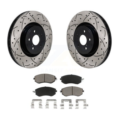 Kit de plaquettes en céramique de rotor de frein à fente de forage avant pour 19 Toyota 86 avec frein Brembo