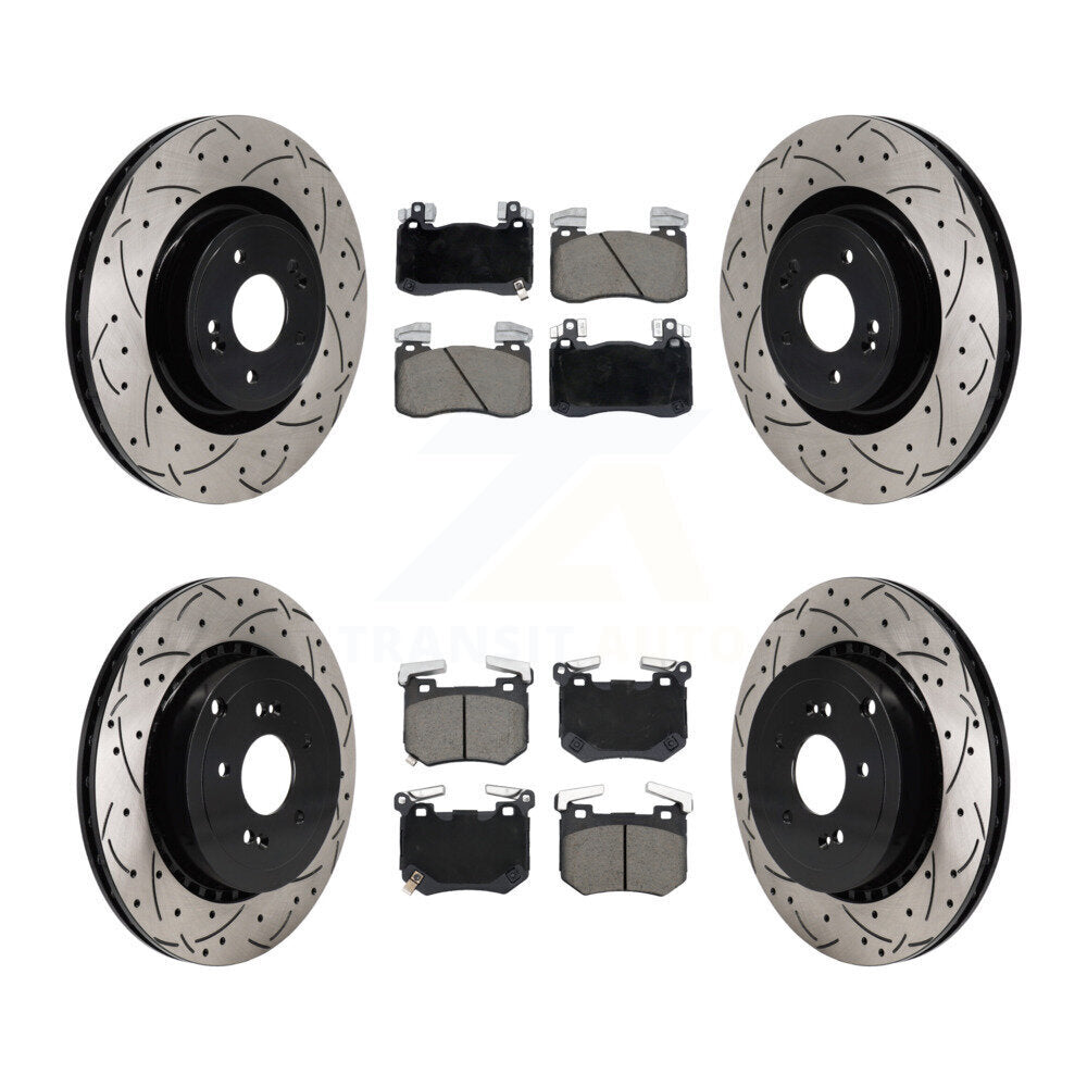 Kit de plaquettes de frein en céramique, Rotors de frein à fente avant et arrière percés pour Kia Stinger Genesis G7