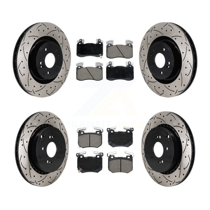 Kit de plaquettes de frein en céramique, Rotors de frein à fente avant et arrière percés pour Kia Stinger Genesis G7