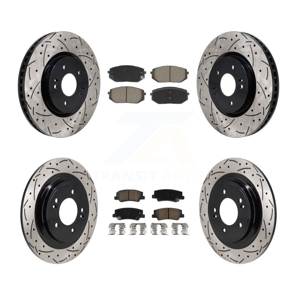 Kit de plaquettes de frein en céramique, Rotors de frein à disque à fente avant et arrière pour Hyundai Tucson Ki