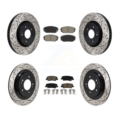 Kit de plaquettes de frein en céramique, Rotors de frein à disque à fente avant et arrière pour Hyundai Tucson Ki