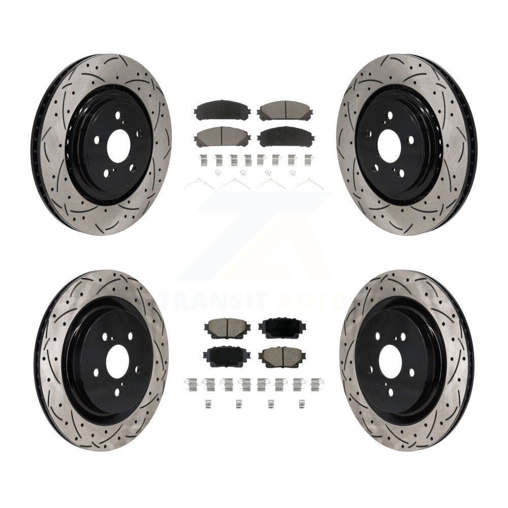 Kit de plaquettes en céramique pour rotors de frein à fente avant et arrière, pour Toyota Highlande 20-22